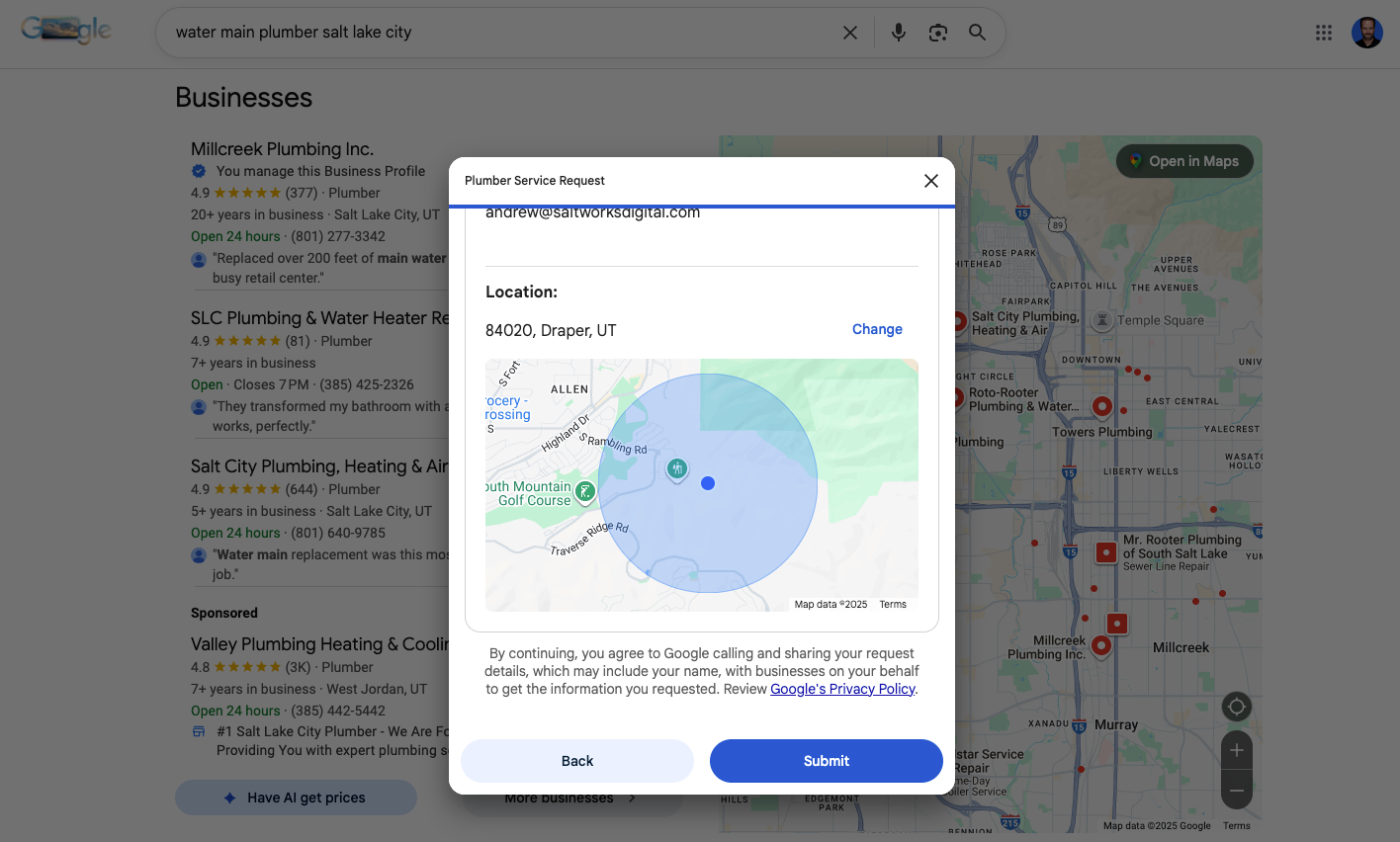 ZIP Code Step Google AI Calling