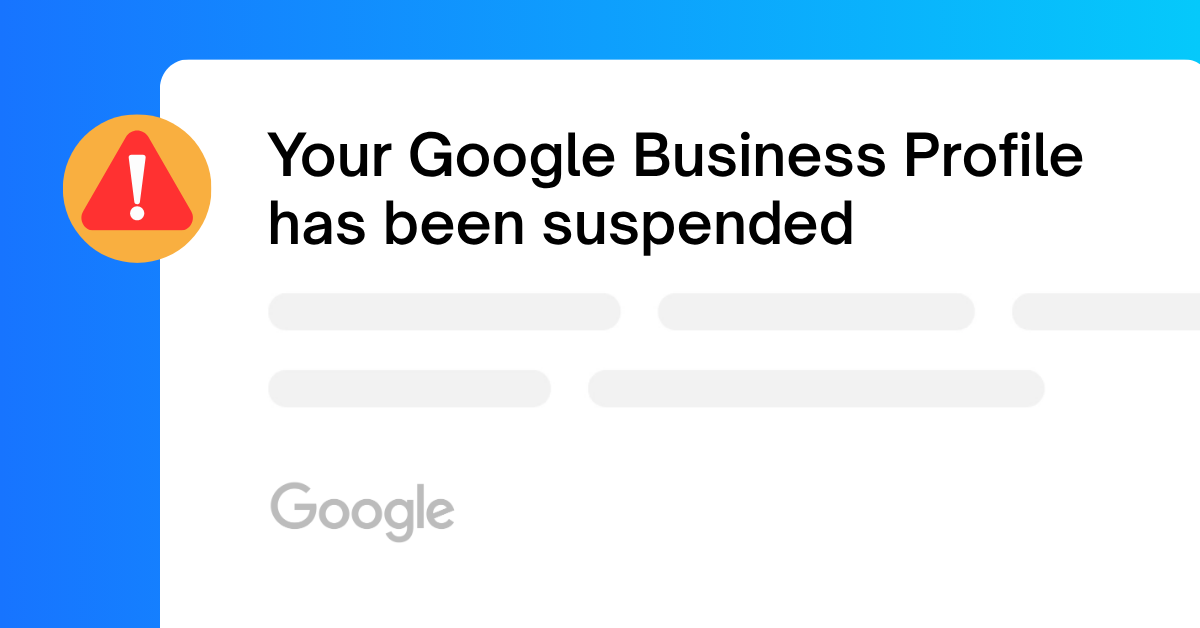 Google Business Profile Suspended